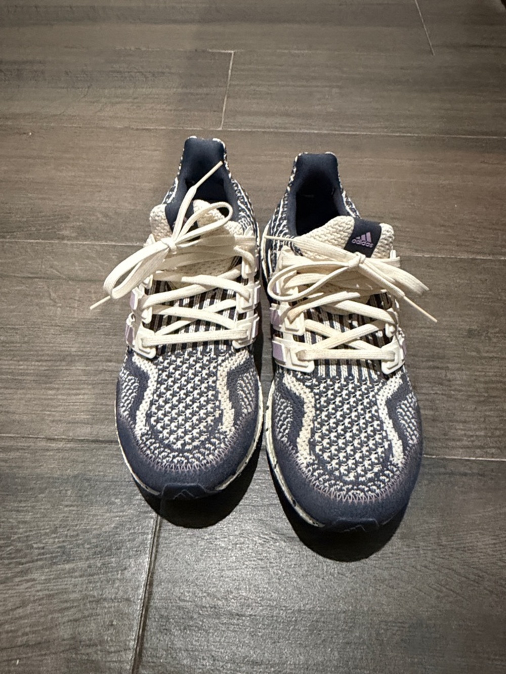 adidas ultra boost purple and Cream Knit Running Shoes